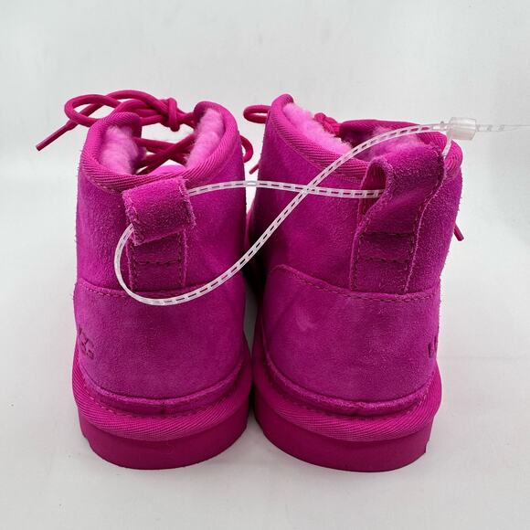 UGG Neumel Womens Classic Chukka Suede Snow Ankle Boots SZ 6 Rose Pink Sheepskin - Picture 3 of 8